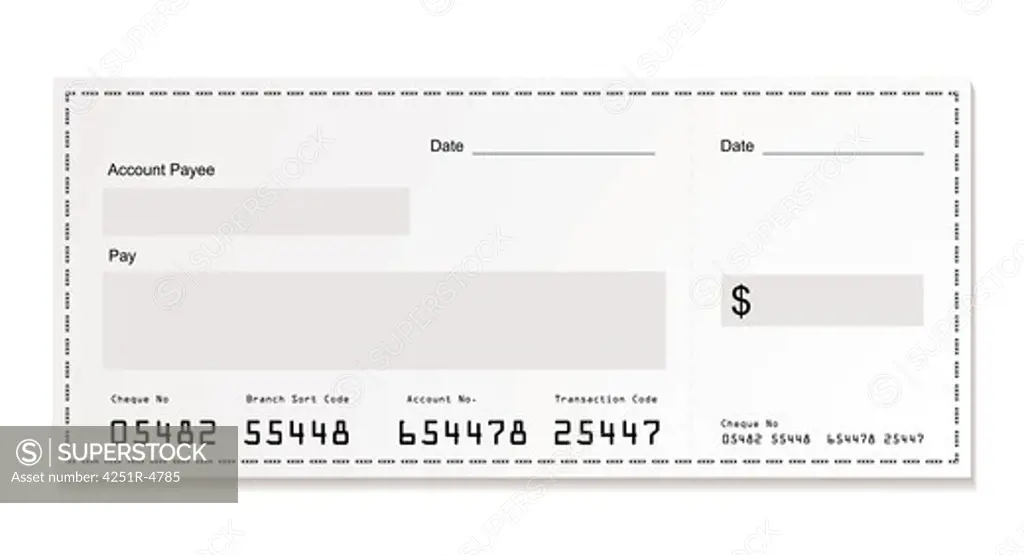 Simple illustration of dollar white cheque with space for your own text
