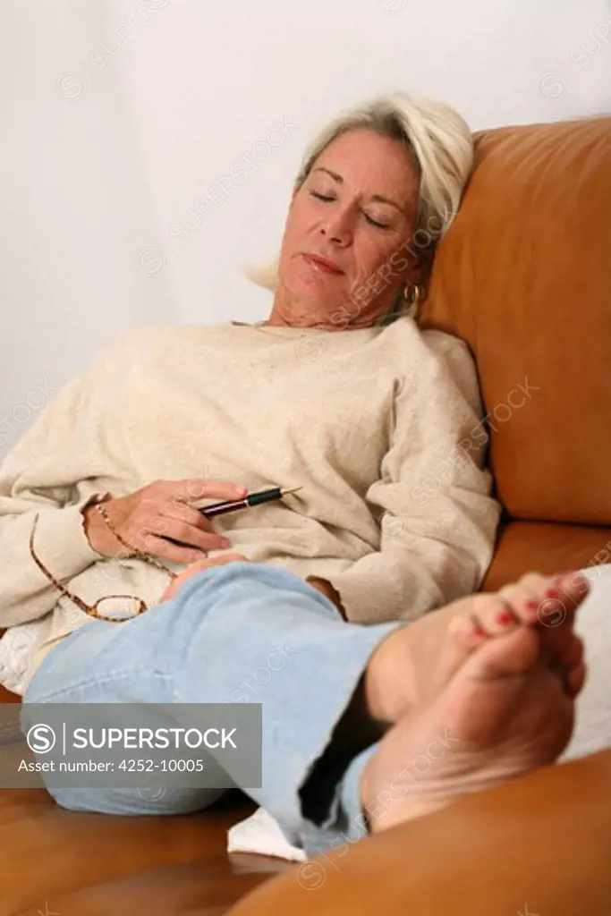 Senior woman nap