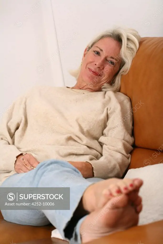 Senior woman relaxing