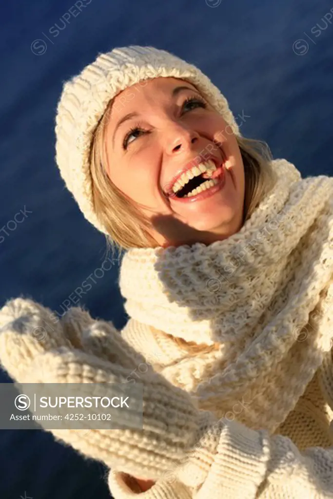Woman winter happiness