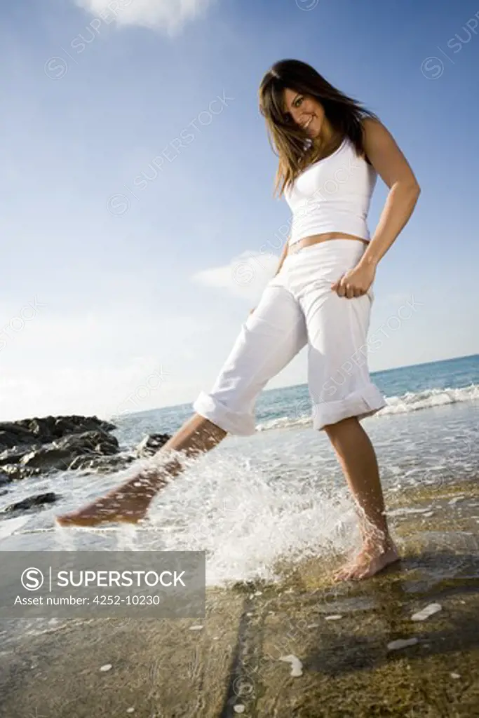 Woman sea splash