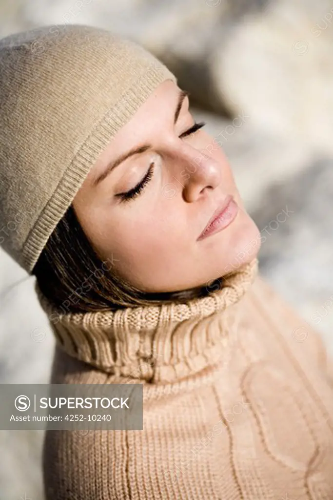 Woman winter well being