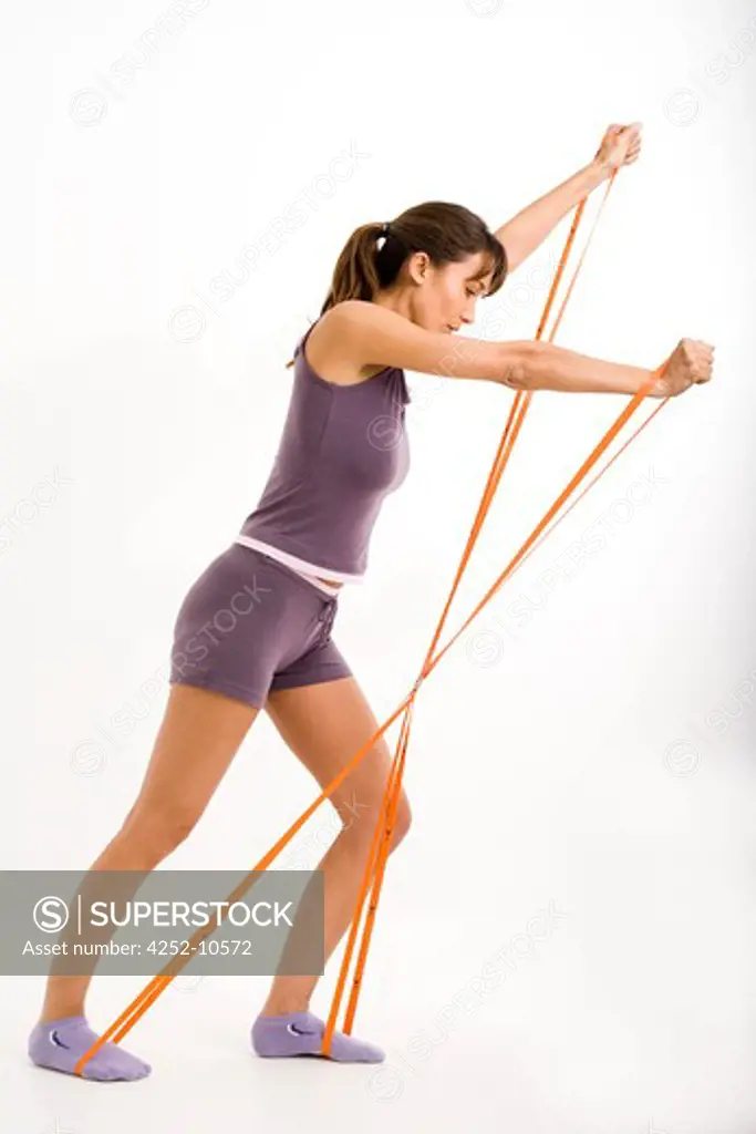 Woman gym elastic