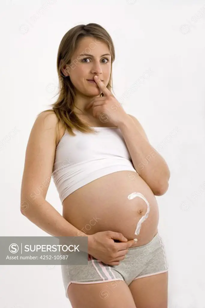 Woman belly moisturizing