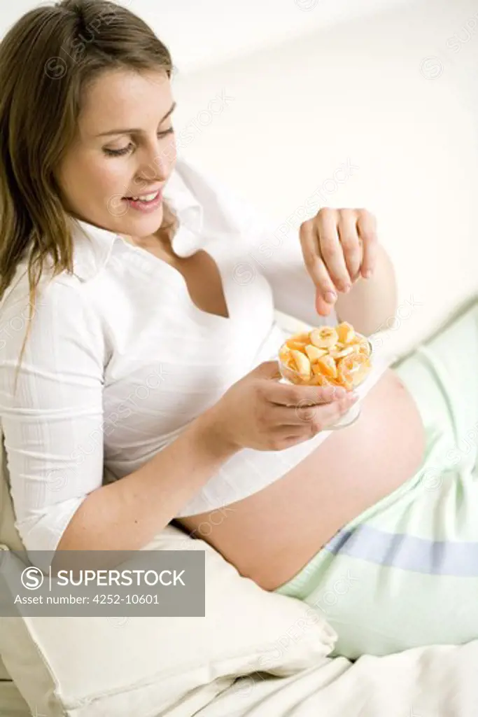 Pregnant woman fruits