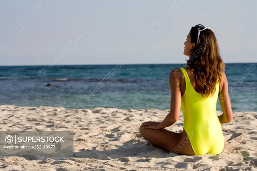 Woman beach summer.