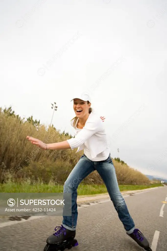 Woman rollerblade