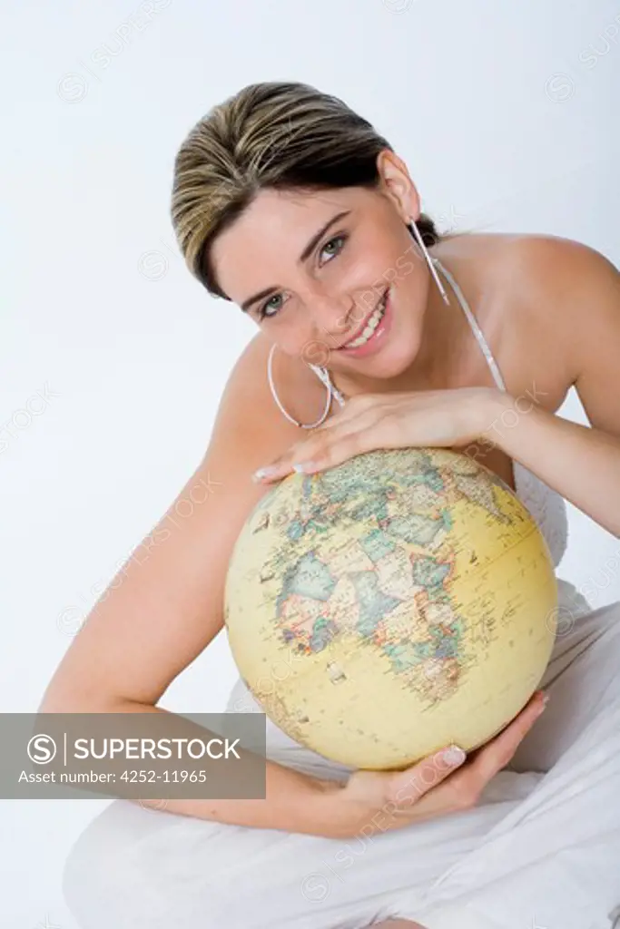 Woman globe.