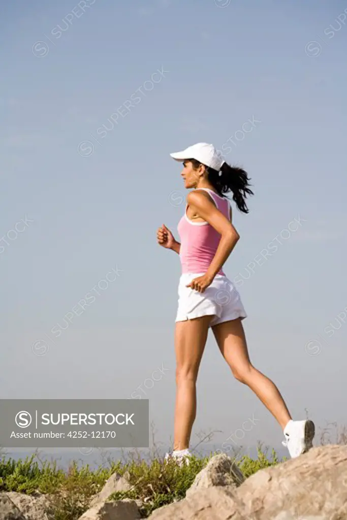 Woman jogging.
