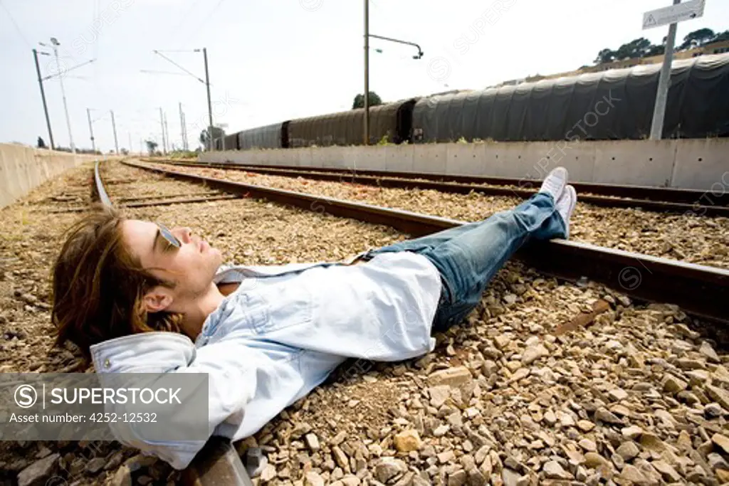 Man train rails