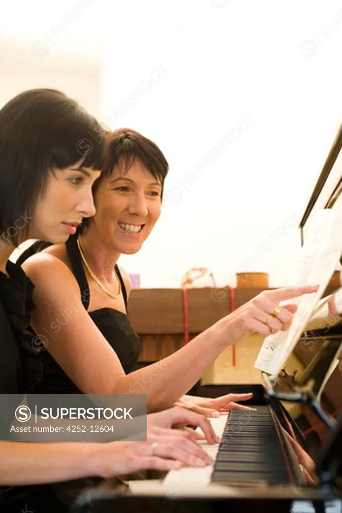 Mother daughter piano