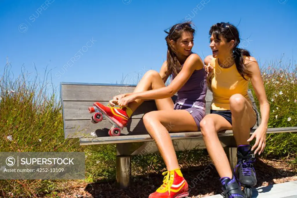 Women rollerblades.