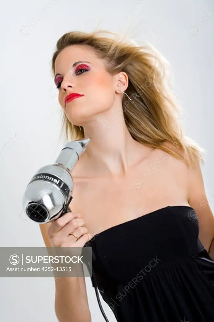 Woman hair dryer