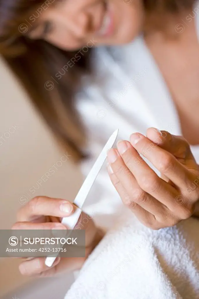 Woman manicure.
