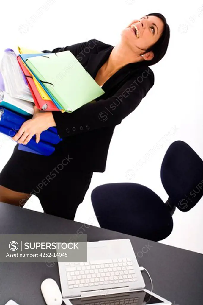 Woman work folders