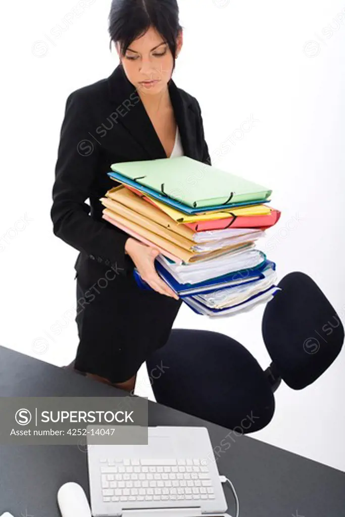 Woman work folders
