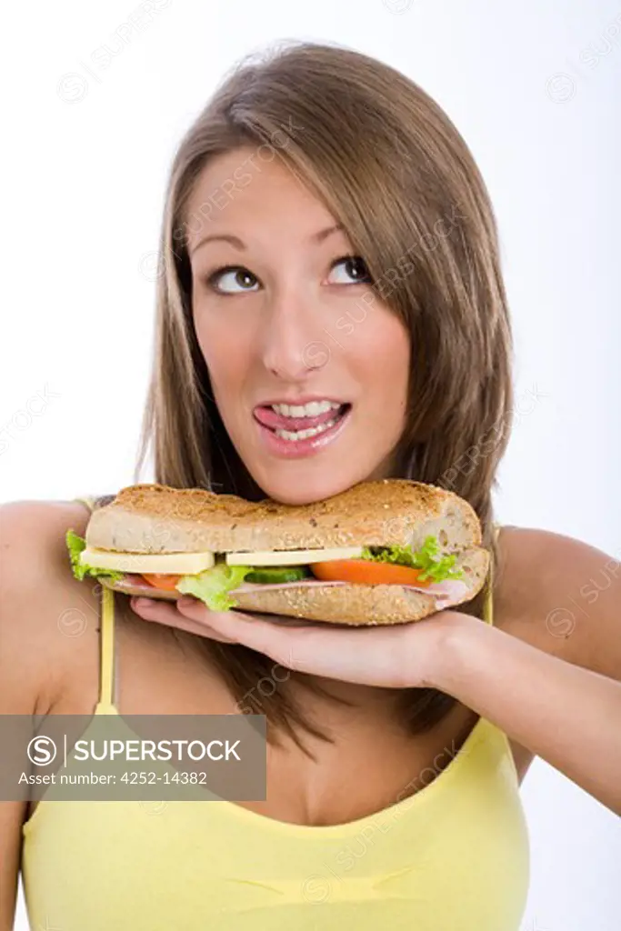 Woman sandwich