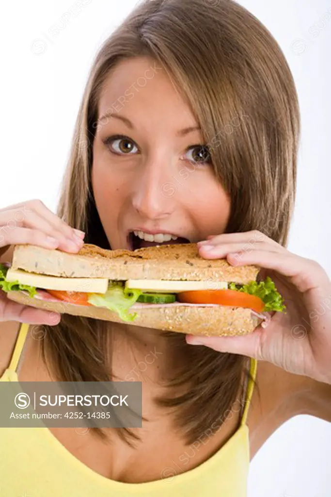 Woman sandwich