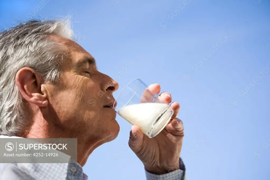 Man glass milk