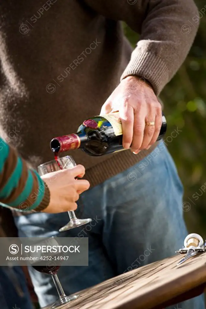 Man woman tasting wine