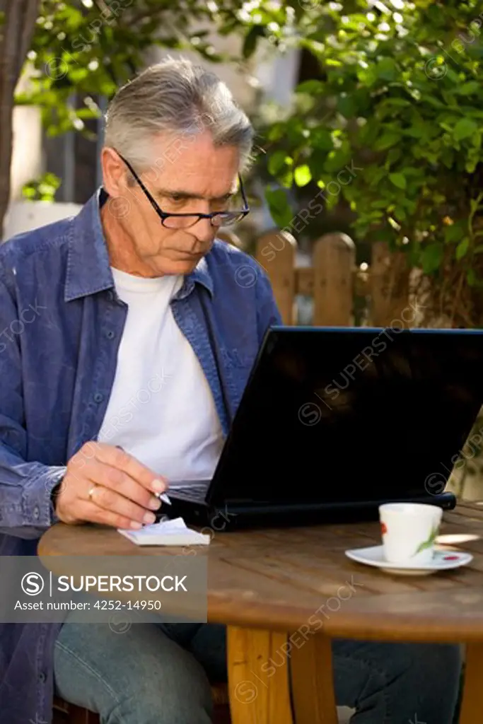 Man laptop computer