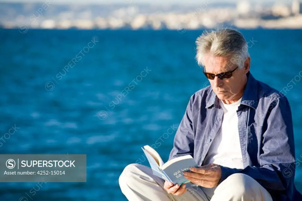 Man sea reading
