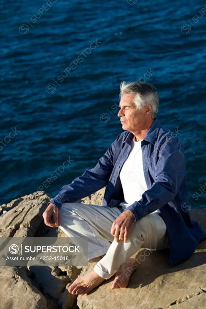 Man relaxing sea