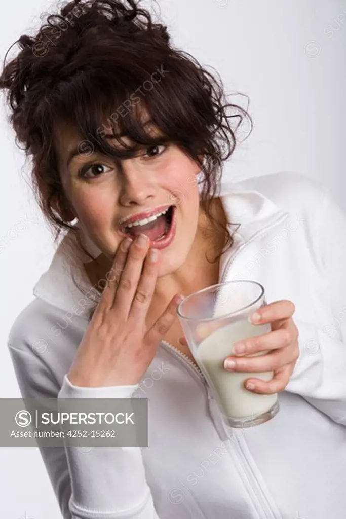 Teenage girl milk glass