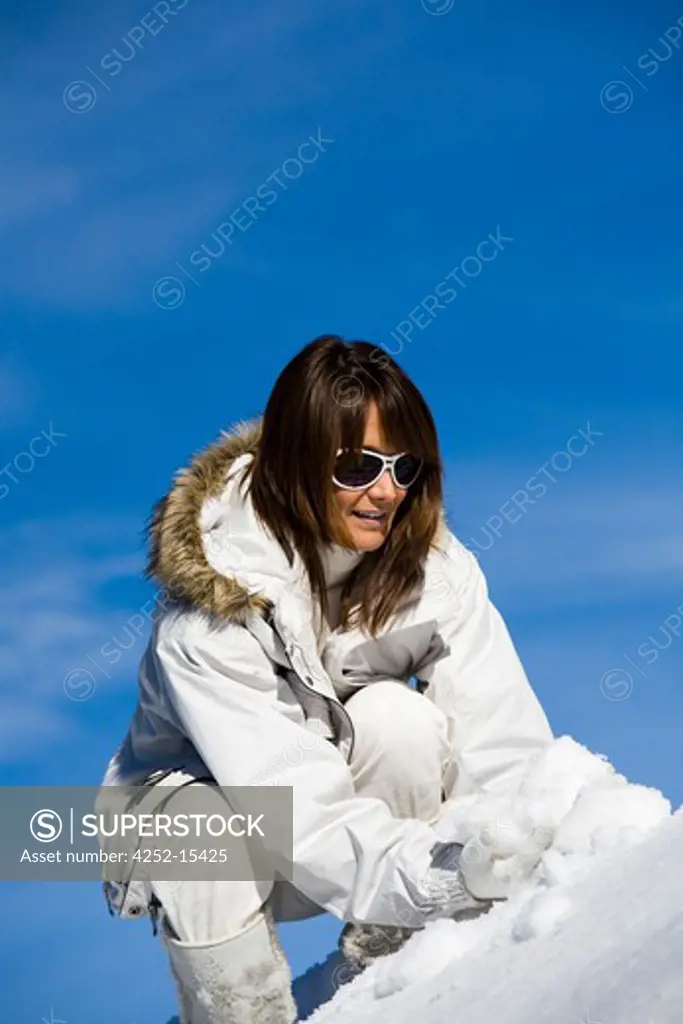 Woman snow