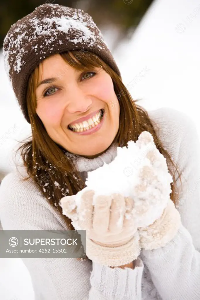 Woman snow