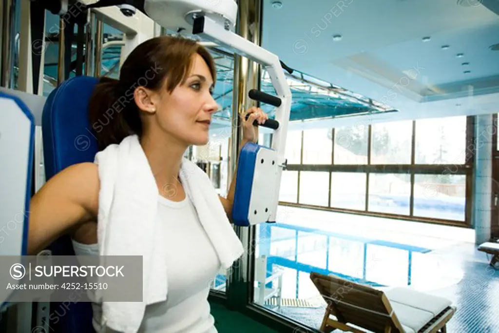 Woman weight training