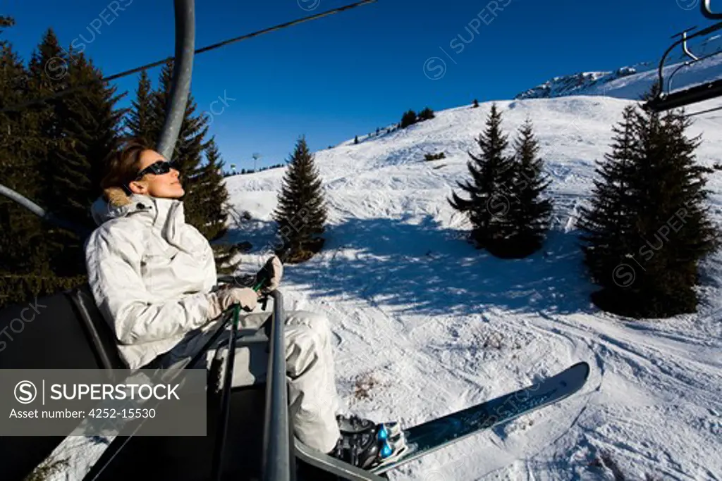 Woman chairlift