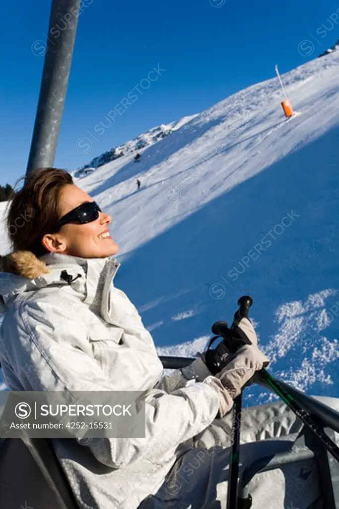 Woman chairlift