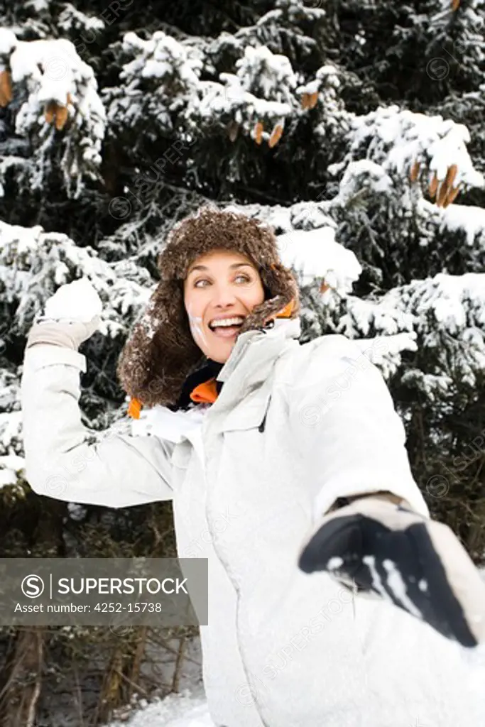 Woman snowball