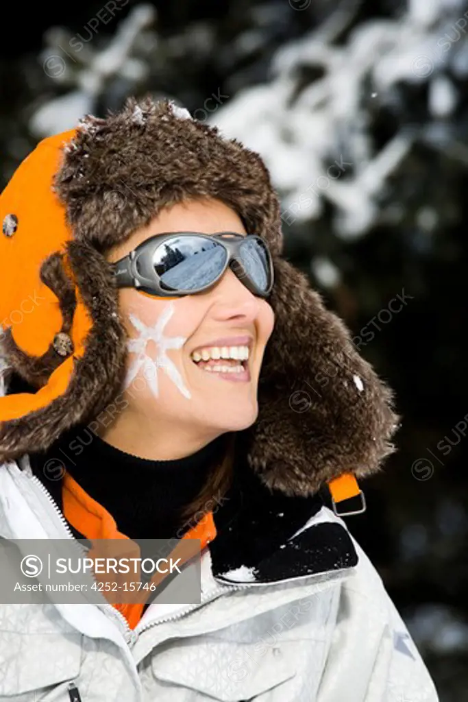 Woman winter sunscreen