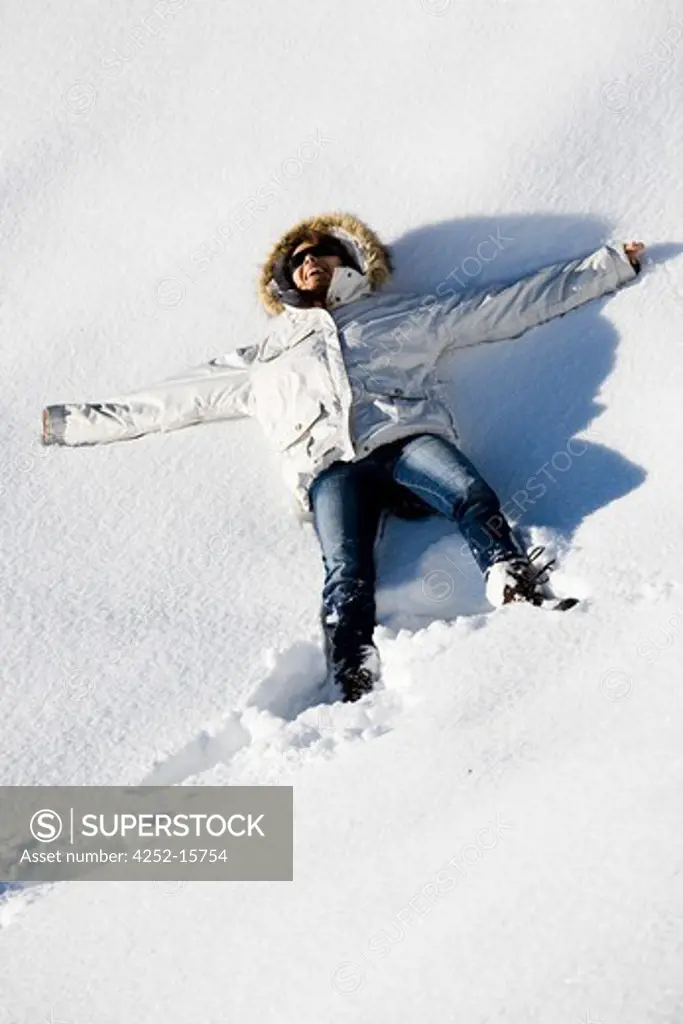Woman winter snow