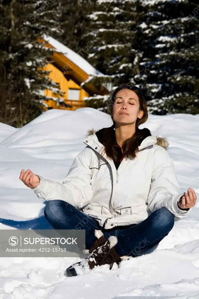 Woman winter relaxing