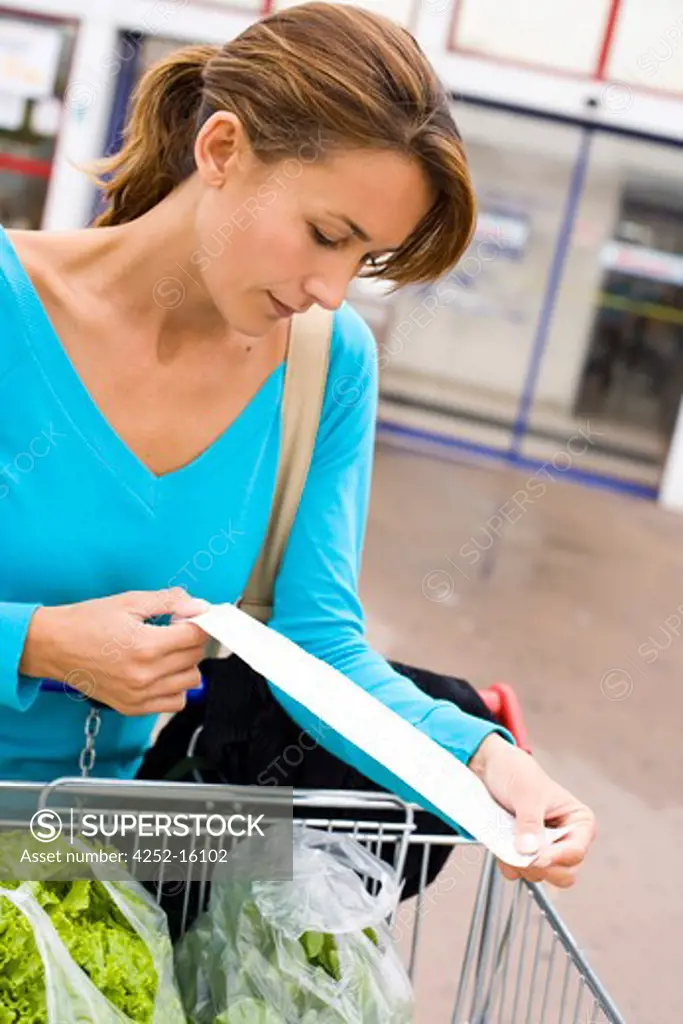 Woman shopping bill