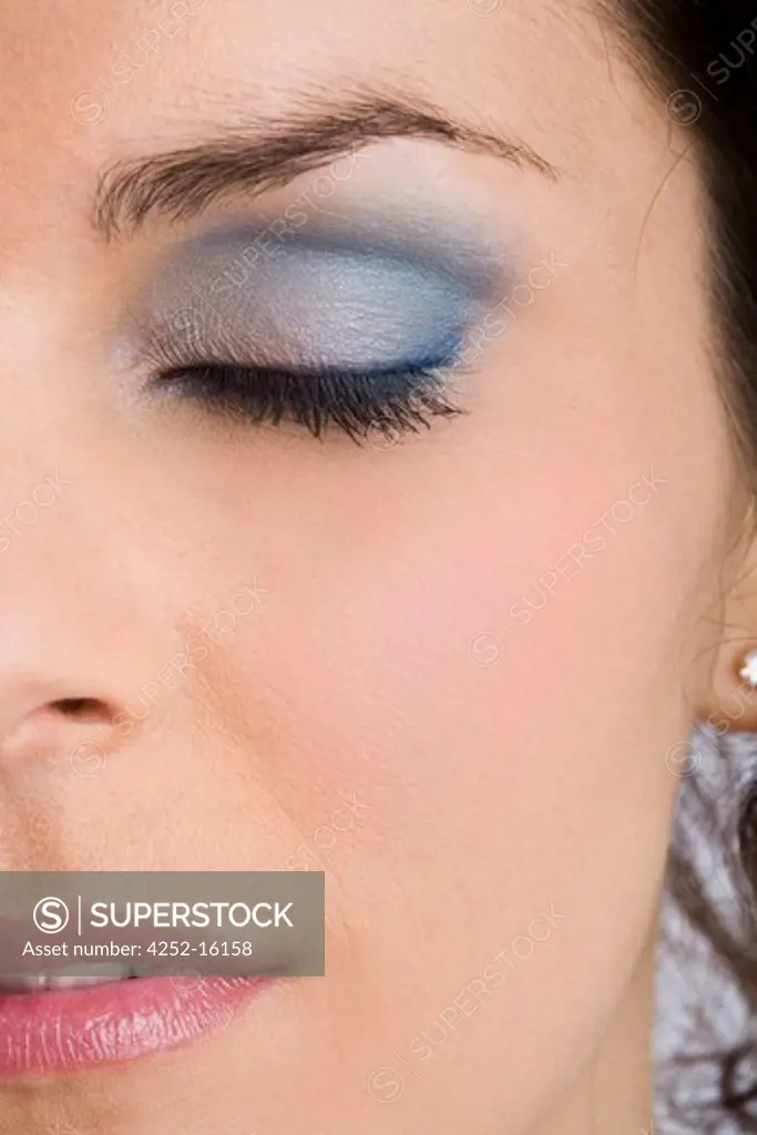 Woman blue make-up
