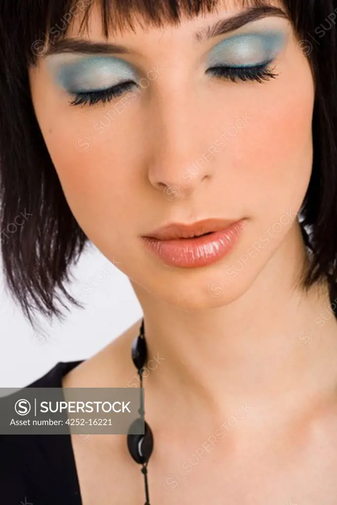 Woman blue make-up