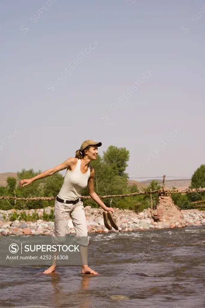 Woman river Morocco