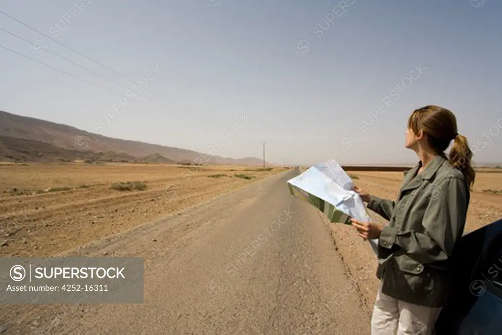 Woman road Morocco