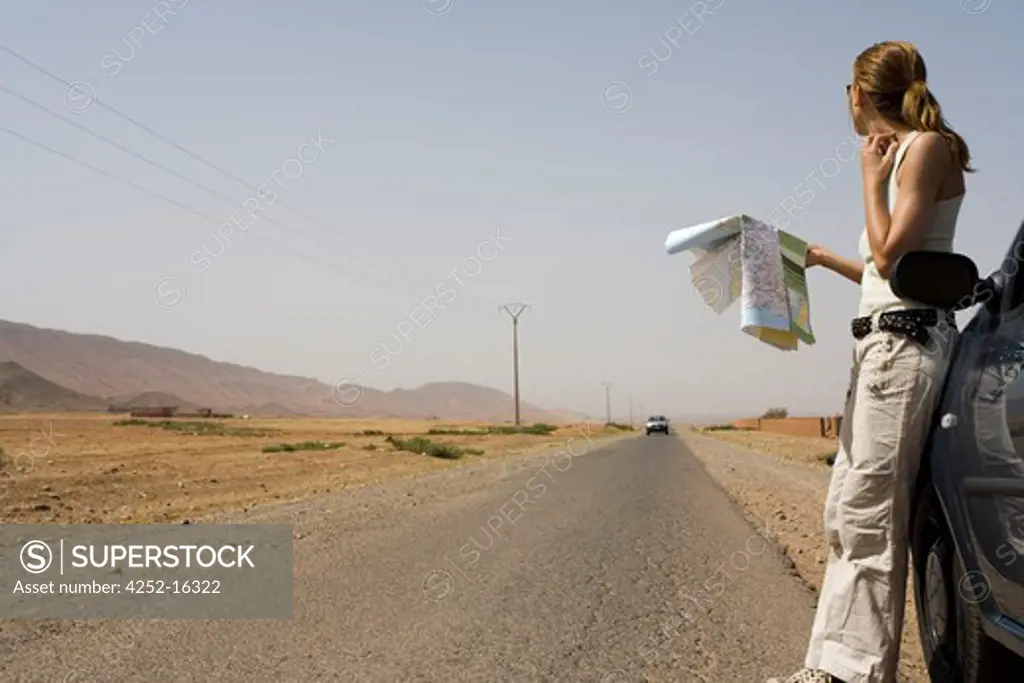 Woman road Morocco