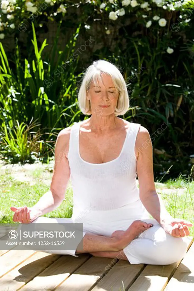 Woman garden yoga