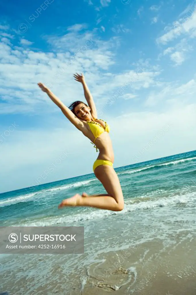 Woman energy beach
