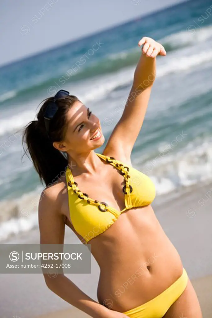 Woman beach sun