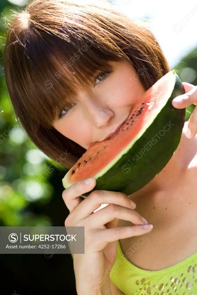 Woman watermelon