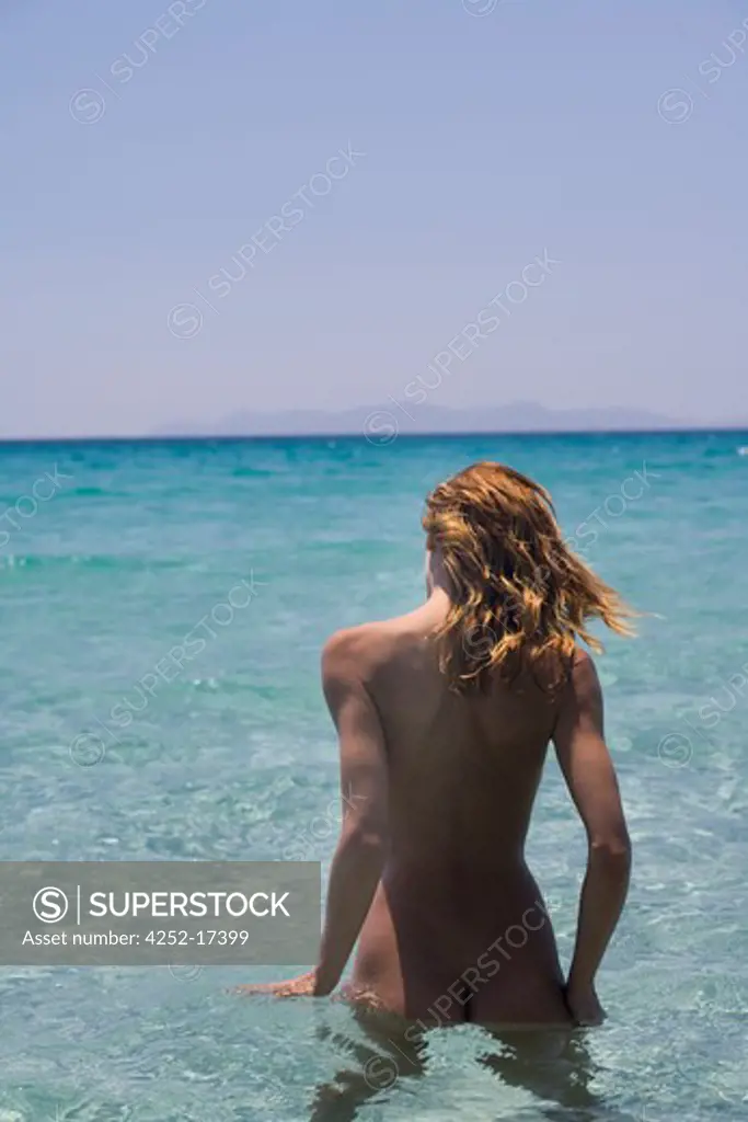 Woman sea bath