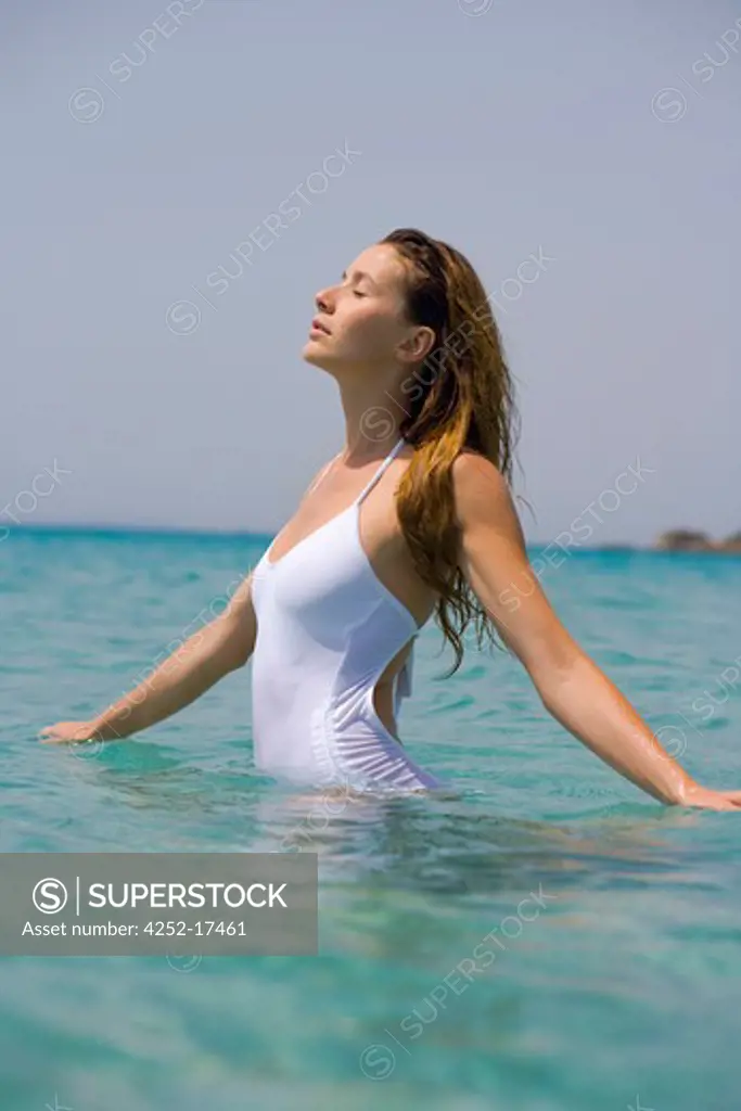 Woman sea bath