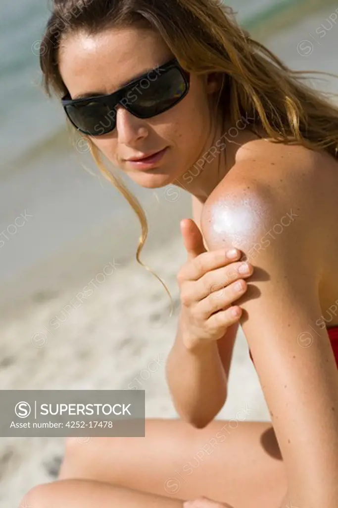 Woman sunscreen cream